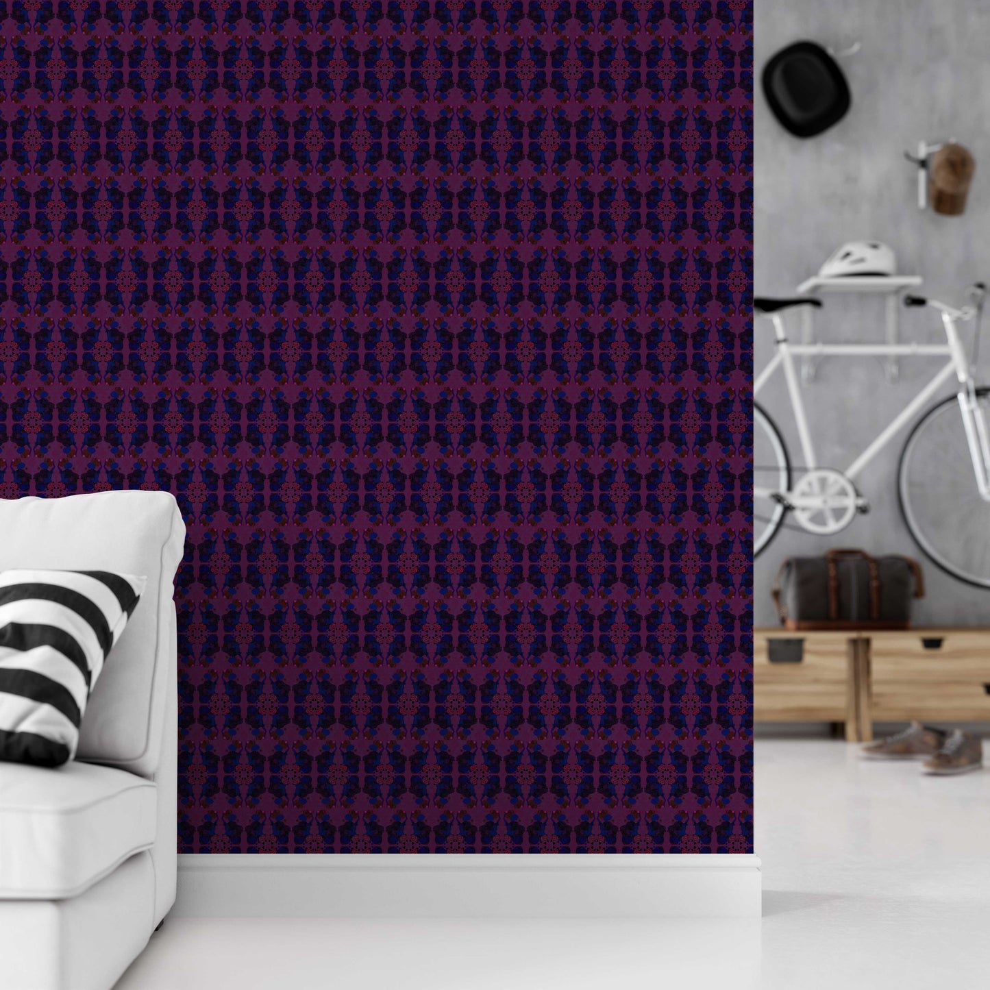 Flower Power - Plum - Made of Matter - Wallpaper