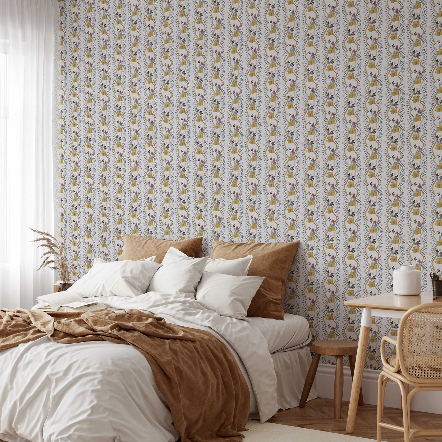 Manon - White - Made of Matter - Wallpaper