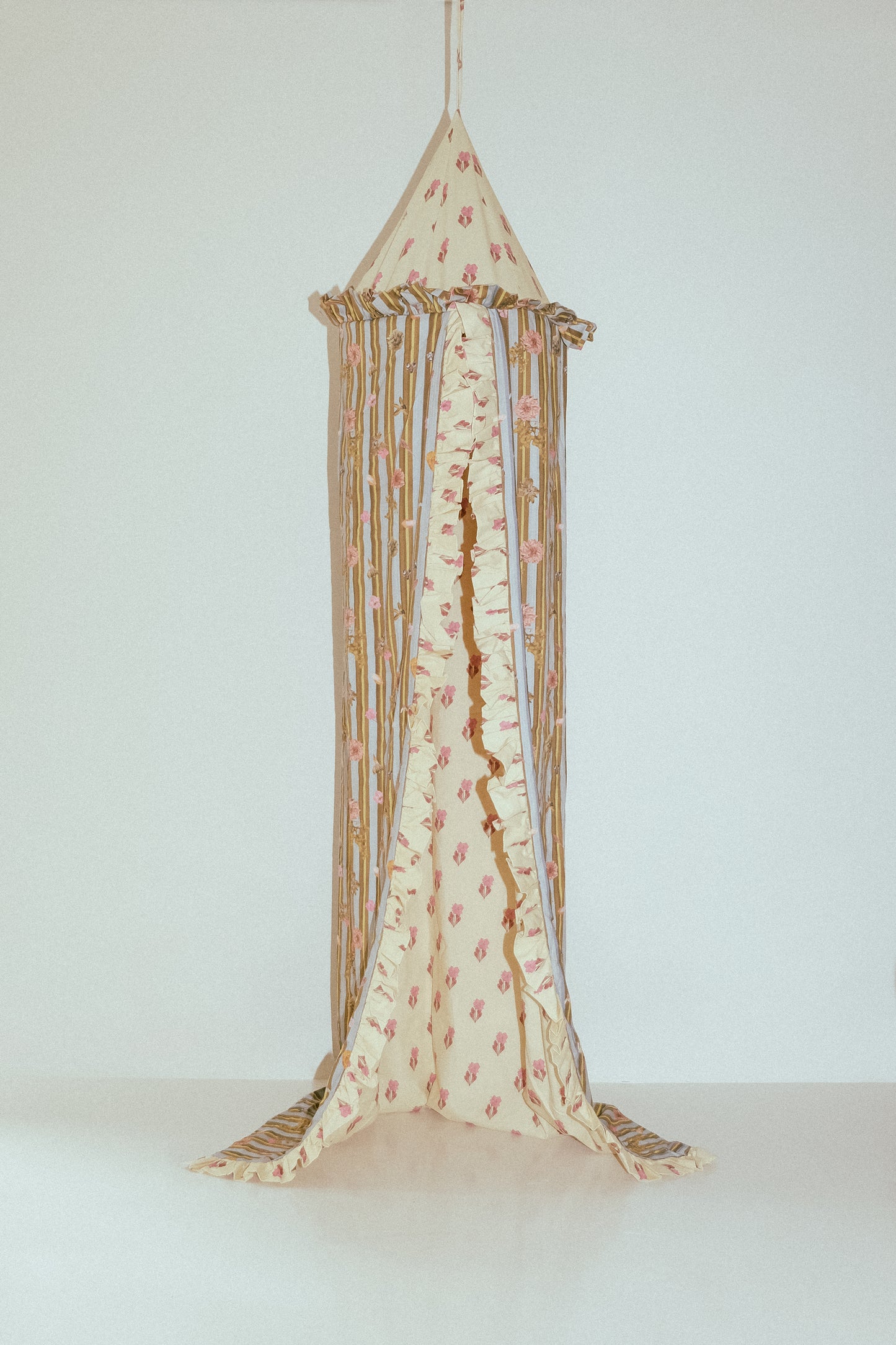 Children’s Bed Canopy - Beige & Blue