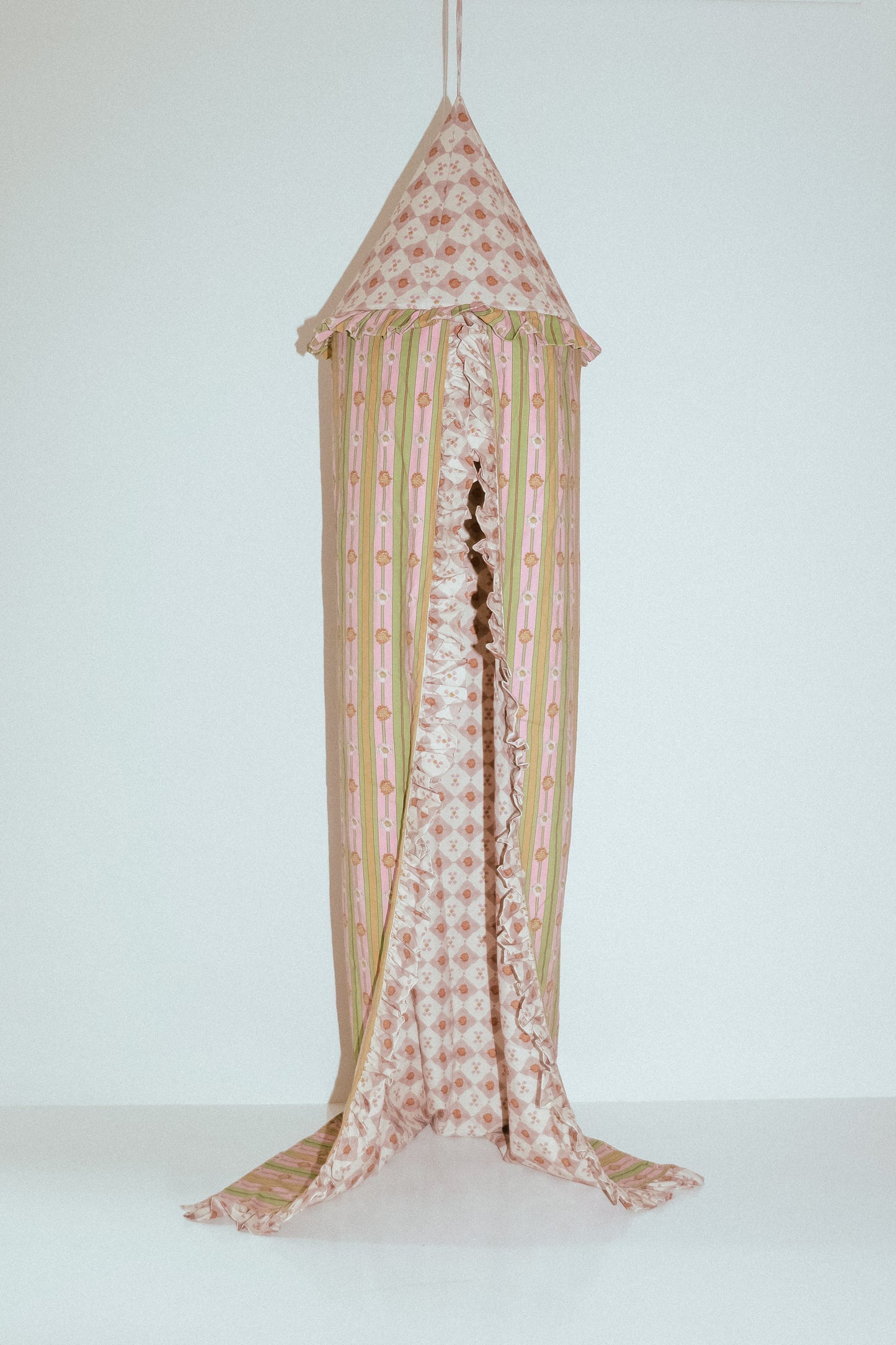 Children’s Bed Canopy - Green & Beige